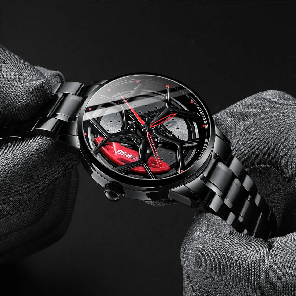 RSQ8 Sports Wheel Rim Quartz Watch