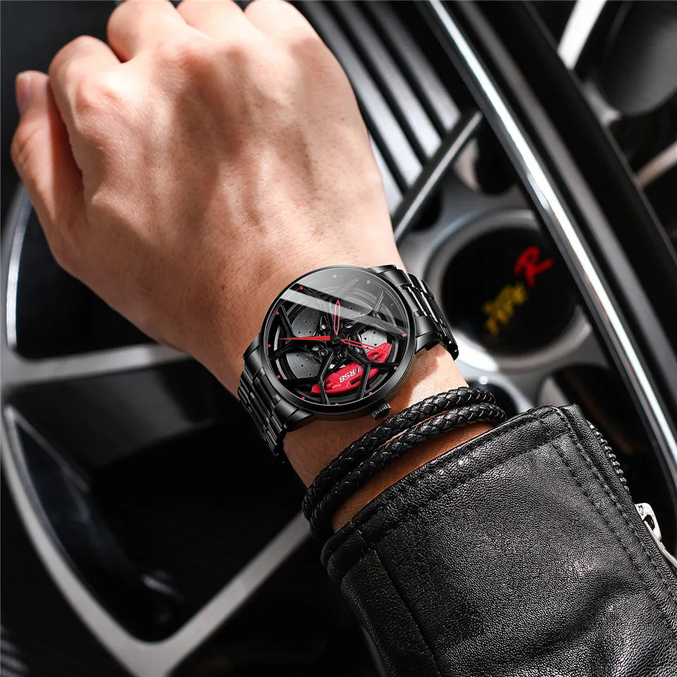 RSQ8 Sports Wheel Rim Quartz Watch